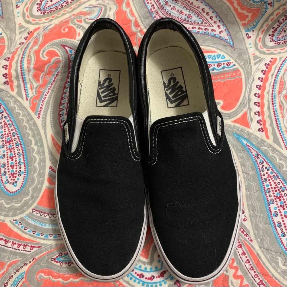 Black slip on Vans